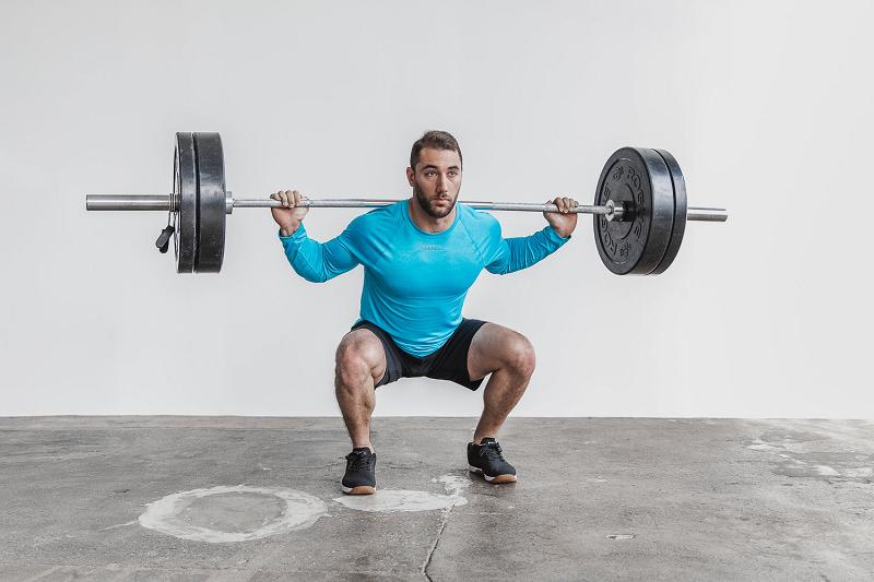 Men's Nobull Lightweight Textured Tee (NEON Camo) Long Sleeve Blue | SG T2538C